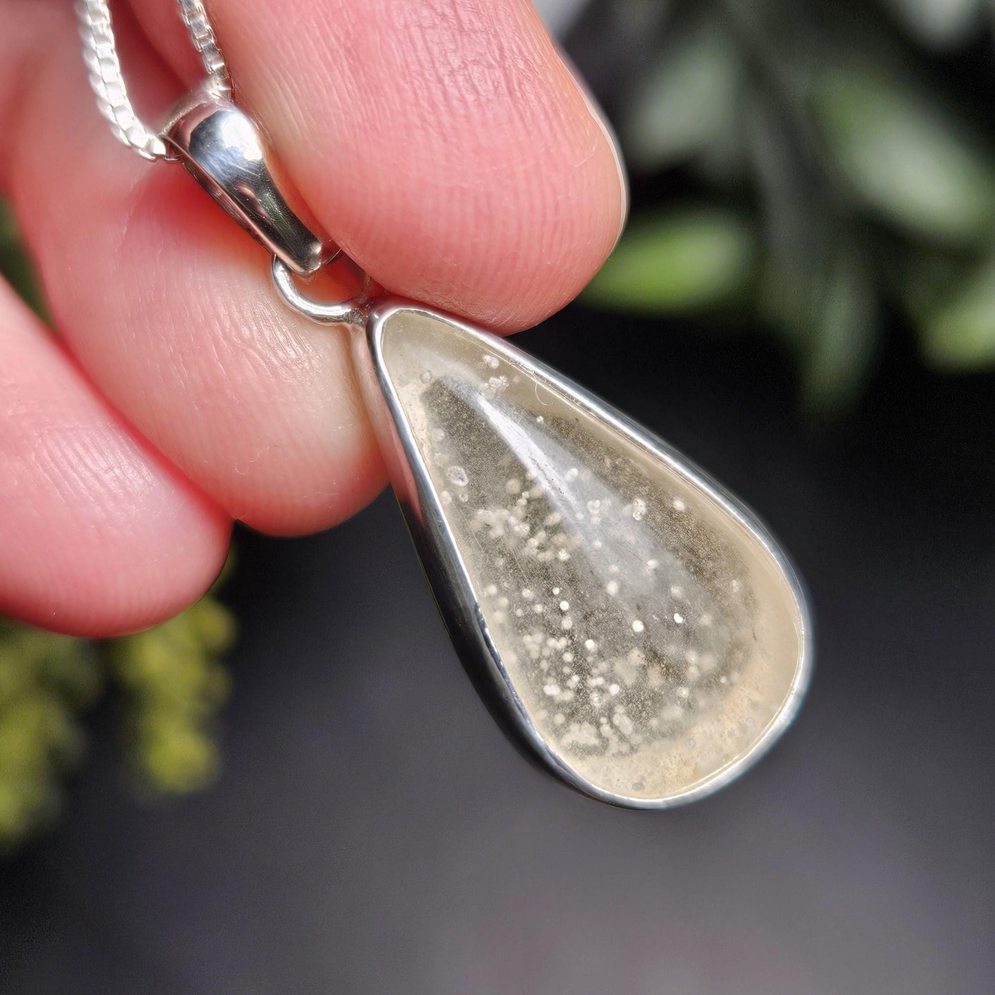 Libyan Desert Glass Pendant, Sterling Silver Libyan Gold Tektite Necklace