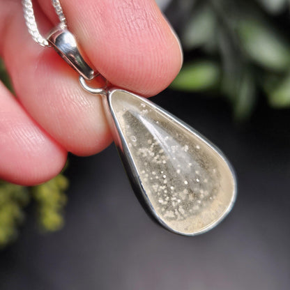Libyan Desert Glass Pendant, Sterling Silver Libyan Gold Tektite Necklace
