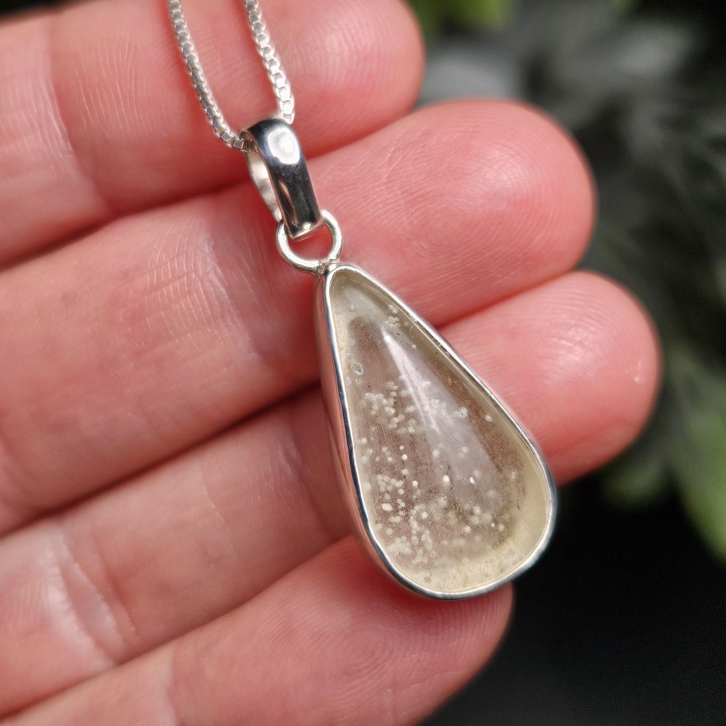 Libyan Desert Glass Pendant, Sterling Silver Libyan Gold Tektite Necklace