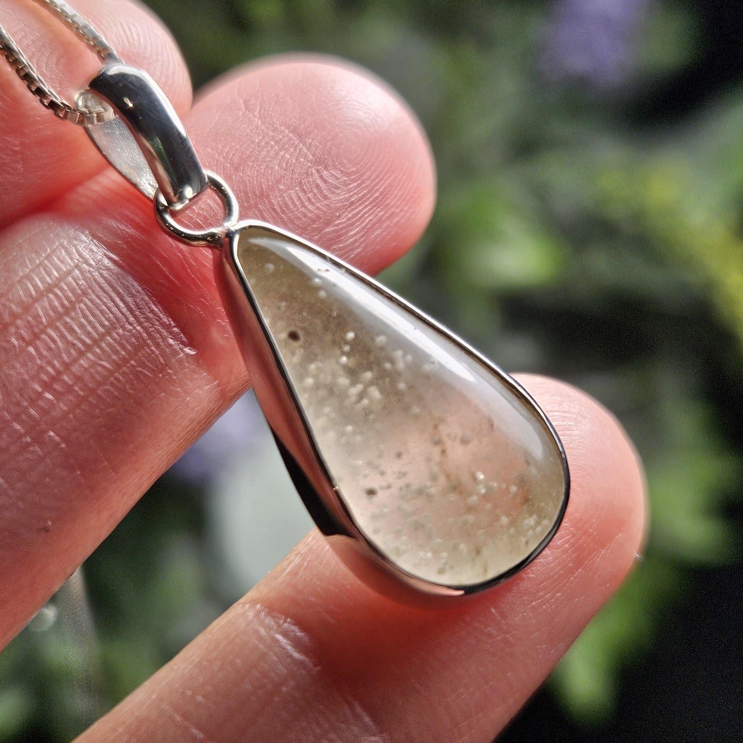 Libyan Desert Glass Pendant, Sterling Silver Libyan Gold Tektite Necklace