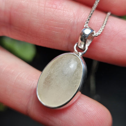 Libyan Desert Glass Pendant, Sterling Silver Libyan Gold Tektite Necklace