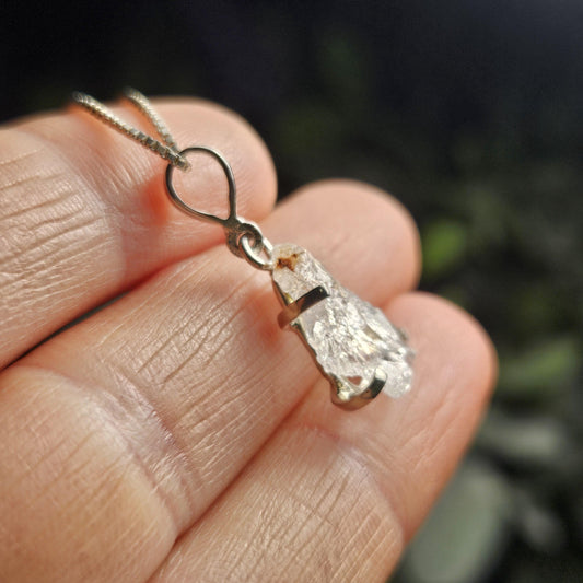 Phenacite Crystal Pendant, Sterling Silver Phenakite Specimen Necklace from Nigeria