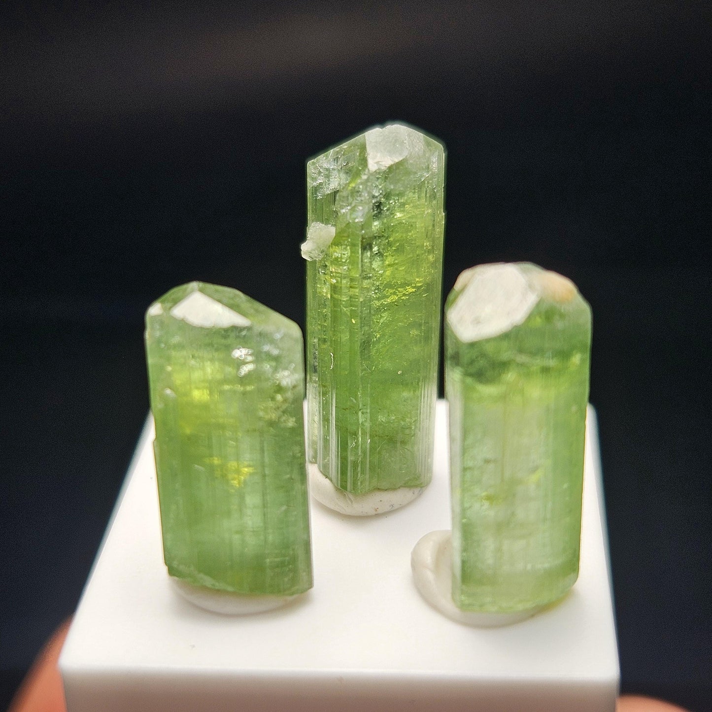 Green Tourmaline Crystal, Terminated Apple Green Gemstone Specimen