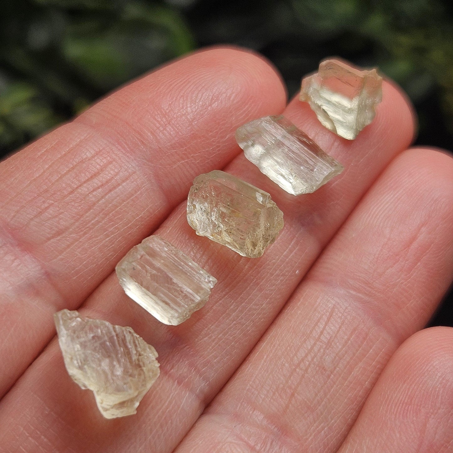 Etched Golden Kunzite Crystal Specimen, Natural Yellow Spodumene