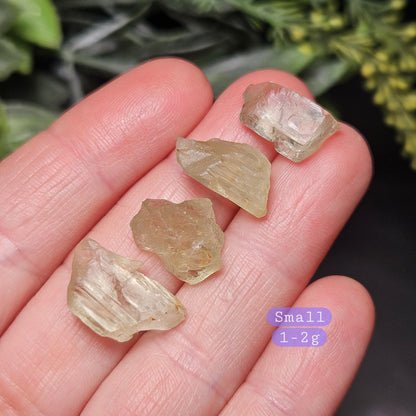Etched Golden Kunzite Crystal Specimen, Natural Yellow Spodumene