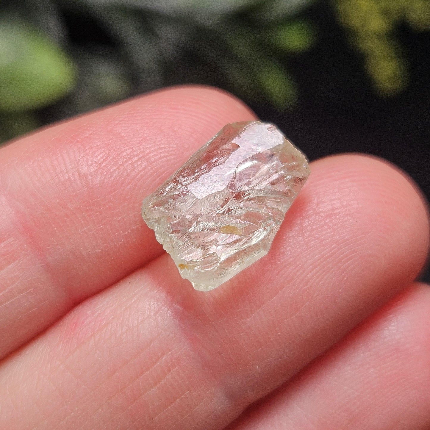 Etched Golden Kunzite Crystal Specimen, Natural Yellow Spodumene