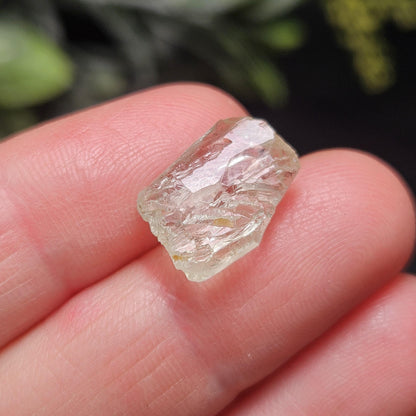 Etched Golden Kunzite Crystal Specimen, Natural Yellow Spodumene