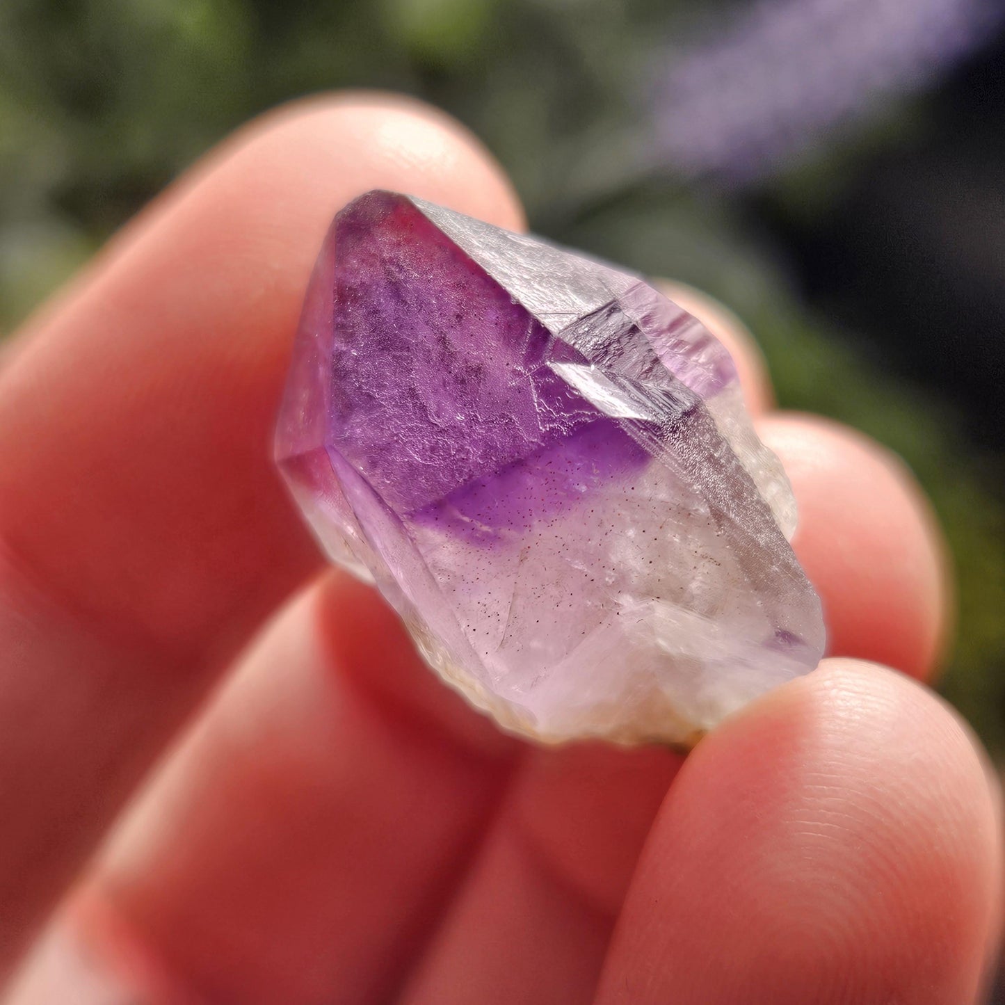 Phantom Amethyst Crystal, Raw Color Zoned Violet Amethyst Specimen, Hourglass Amethyst