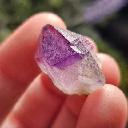 Phantom Amethyst Crystal, Raw Color Zoned Violet Amethyst Specimen, Hourglass Amethyst