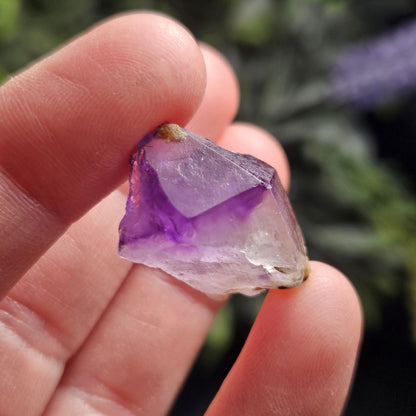 Phantom Amethyst Crystal, Raw Color Zoned Violet Amethyst Specimen, Hourglass Amethyst