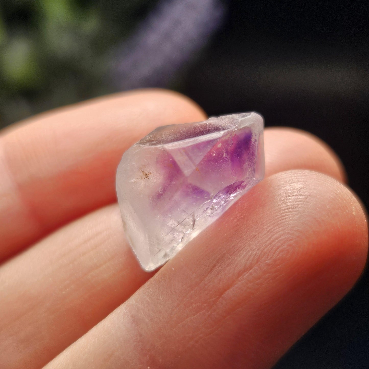 Phantom Amethyst Crystal, Raw Color Zoned Violet Amethyst Specimen, Hourglass Amethyst