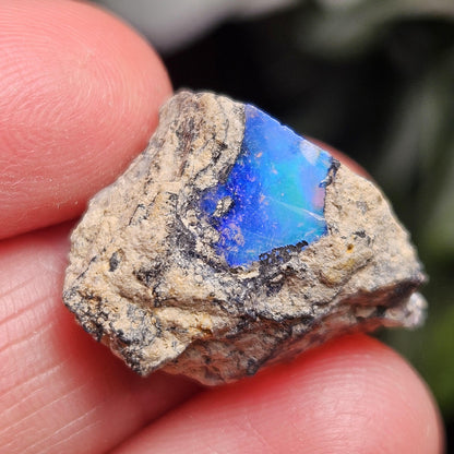 Dendritic Blue Opal 2.04g, Raw African Rainbow Opal Gemstone Specimen