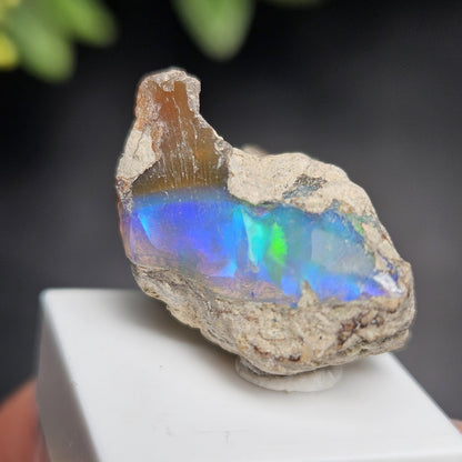 Raw Rainbow Opal Specimen 3.59g, Raw Opal Crystal, Blue Opal Gemstone
