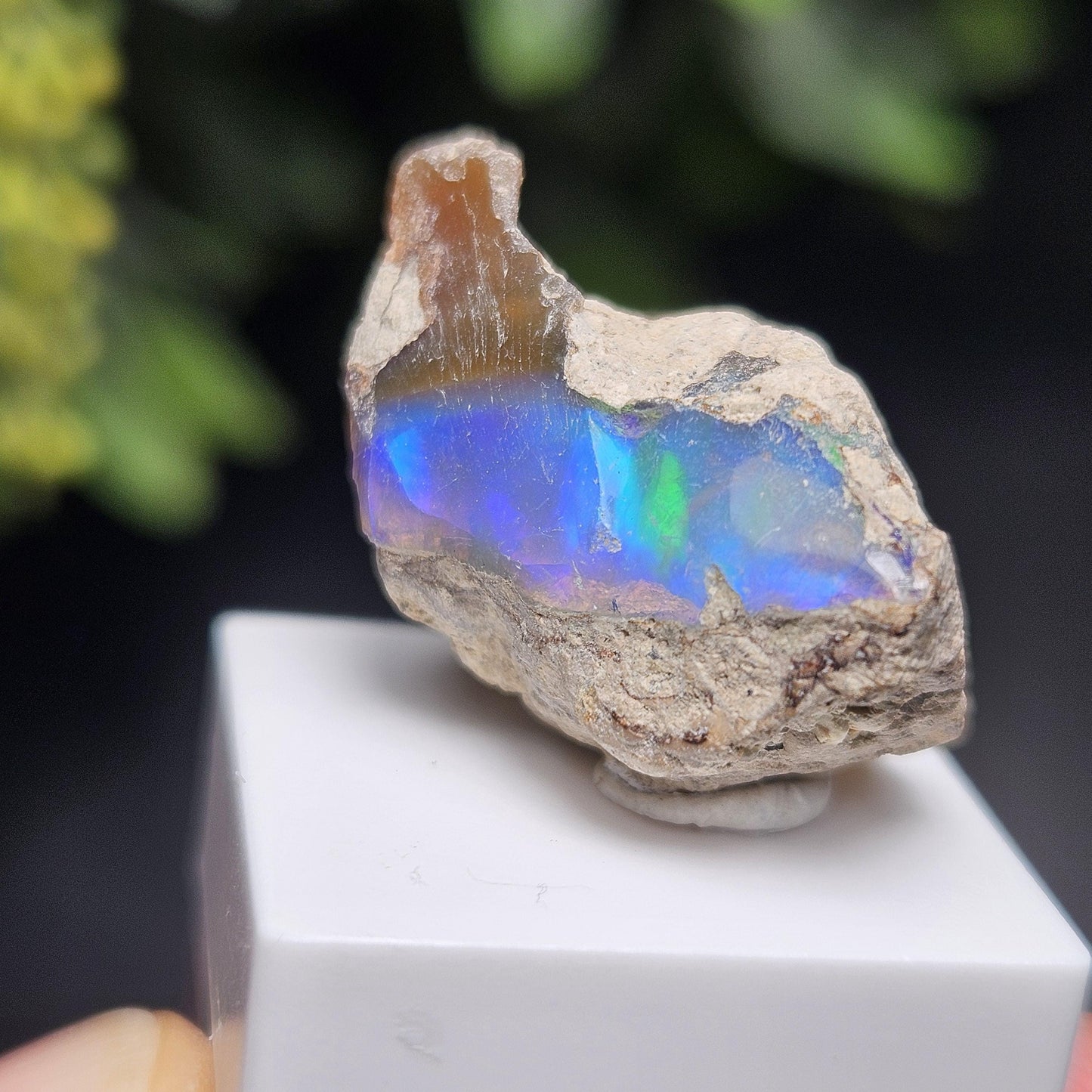 Raw Rainbow Opal Specimen 3.59g, Raw Opal Crystal, Blue Opal Gemstone