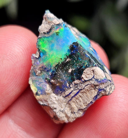Dendritic Blue Opal 2.04g, Raw African Rainbow Opal Gemstone Specimen