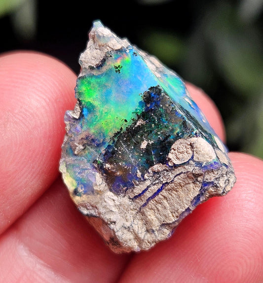 Dendritic Blue Opal 2.04g, Raw African Rainbow Opal Gemstone Specimen