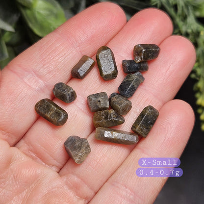 Bicolor Sapphire Crystal, BLUE & GOLD Raw Hexagonal Prism Madagascar Bicolored Sapphire Specimen