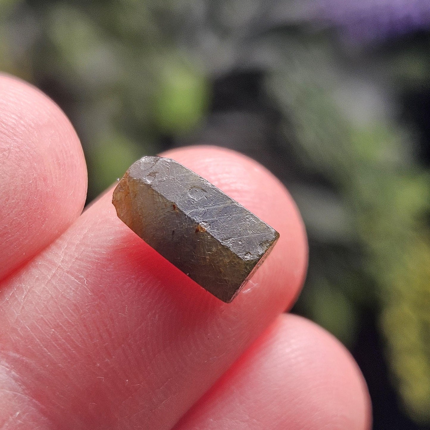 Bicolor Sapphire Crystal, BLUE & GOLD Raw Hexagonal Prism Madagascar Bicolored Sapphire Specimen