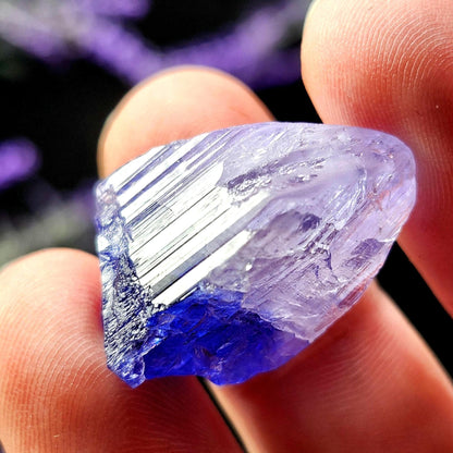 Bicolor Tanzanite Crystal 8.81g, Bicolored Tanzanite Specimen, Raw Terminated Stone