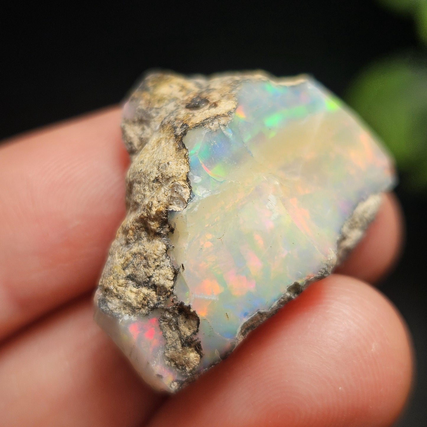 Rainbow Opal Specimen 6.09g, Raw Opal Crystal, Pink Red Blue Opal Gemstone