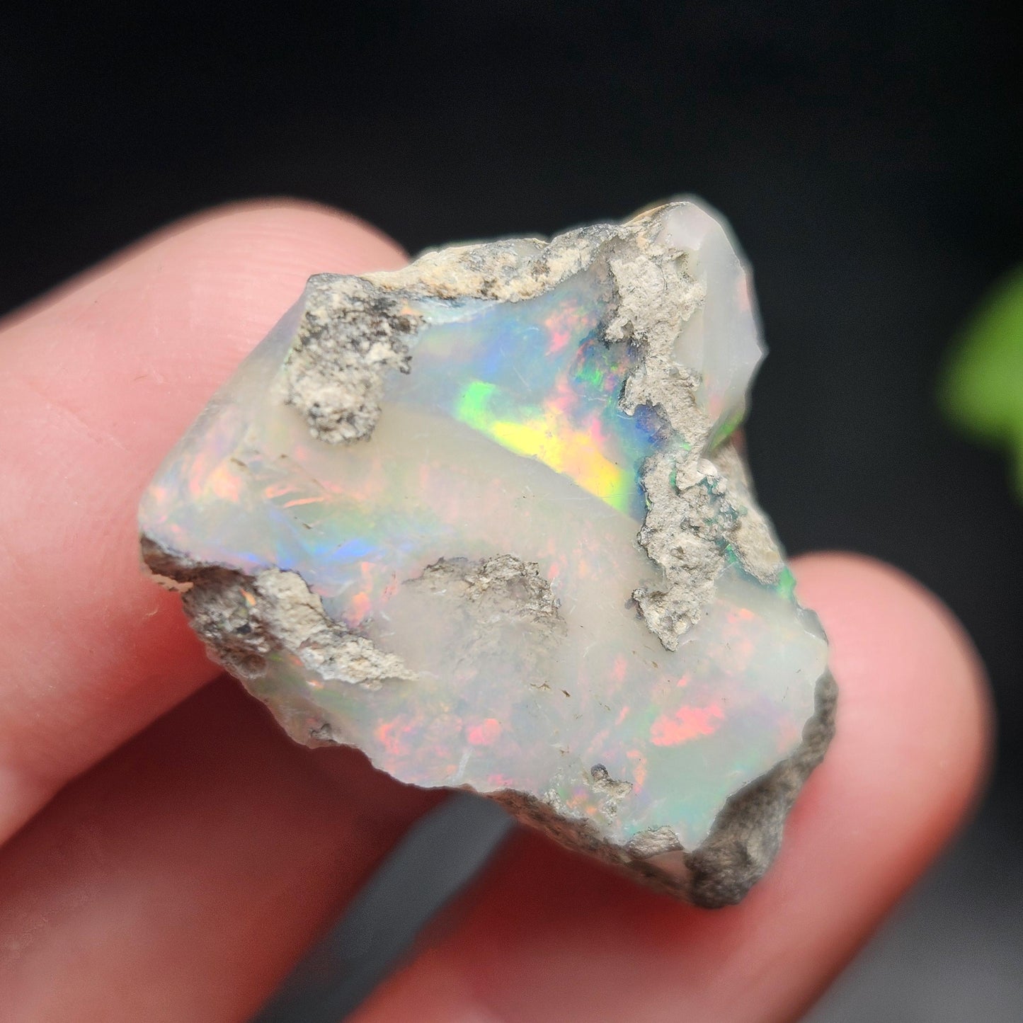 Rainbow Opal Specimen 6.09g, Raw Opal Crystal, Pink Red Blue Opal Gemstone