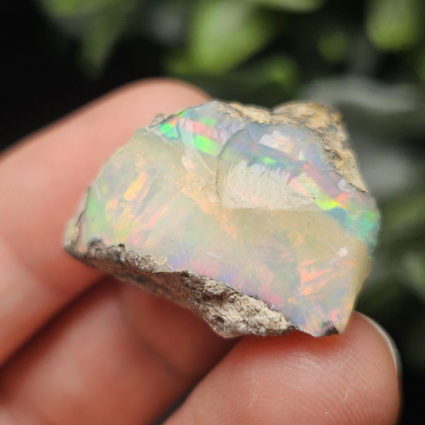 Rainbow Opal Specimen 6.09g, Raw Opal Crystal, Pink Red Blue Opal Gemstone