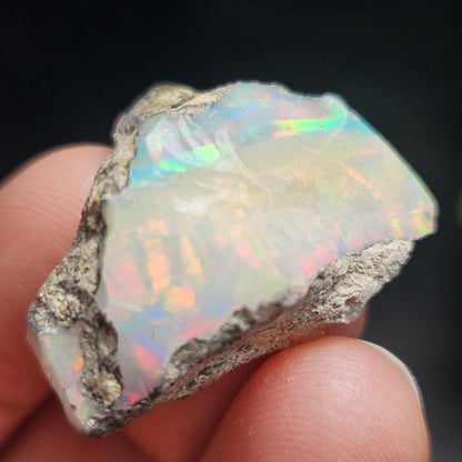 Rainbow Opal Specimen 6.09g, Raw Opal Crystal, Pink Red Blue Opal Gemstone