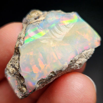 Rainbow Opal Specimen 6.09g, Raw Opal Crystal, Pink Red Blue Opal Gemstone