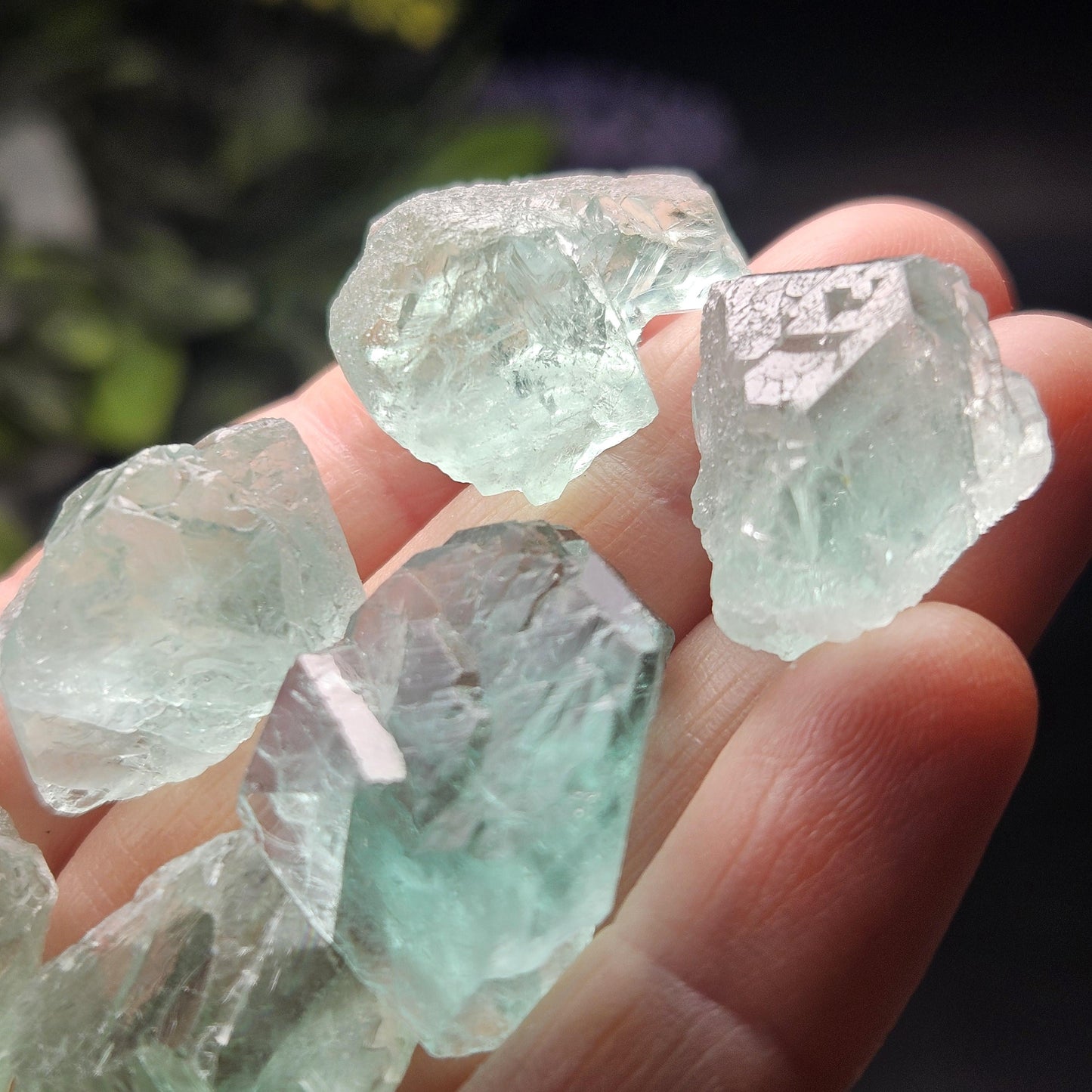 Etched Himalayan Green Fluorite Crystal, Icy Green Raw Fluorite Specimen
