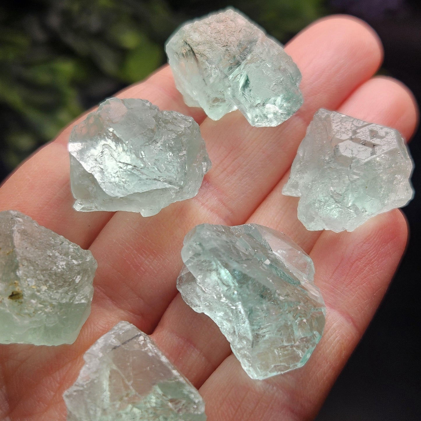 Etched Himalayan Green Fluorite Crystal, Icy Green Raw Fluorite Specimen