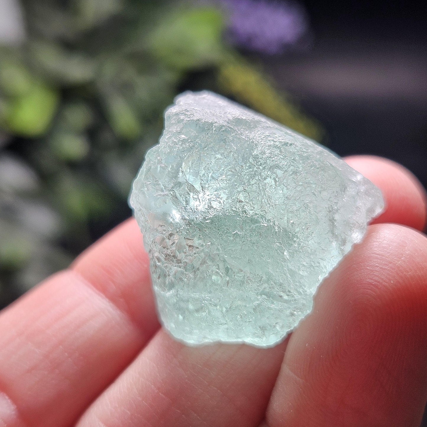 Etched Himalayan Green Fluorite Crystal, Icy Green Raw Fluorite Specimen