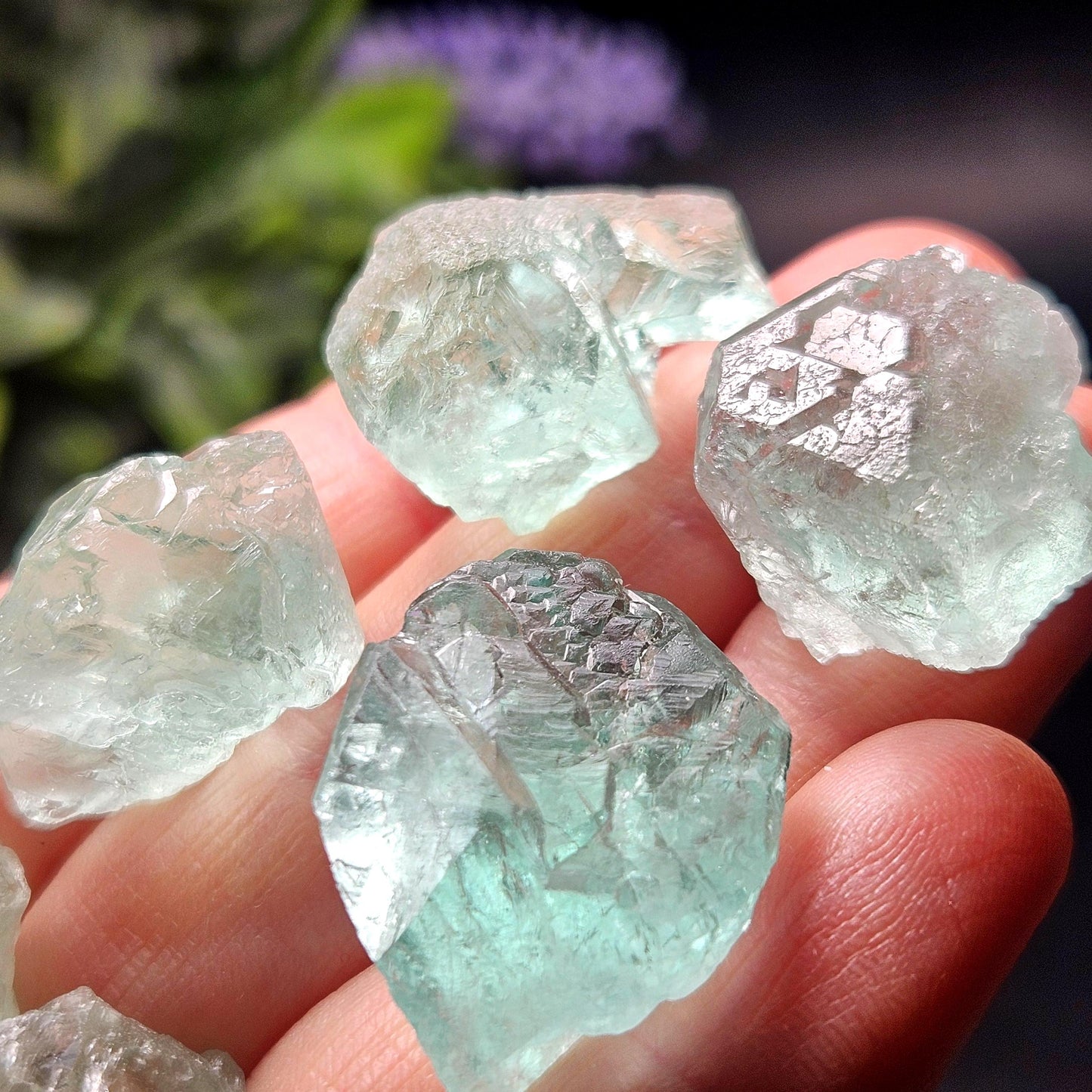 Etched Himalayan Green Fluorite Crystal, Icy Green Raw Fluorite Specimen