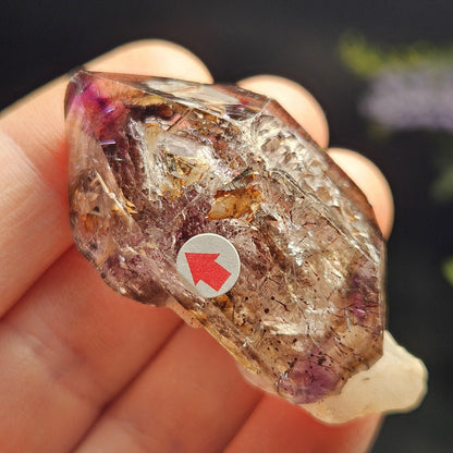 Enhydro Amethyst Scepter 29.47g, Moving Shangaan Quartz Crystal with Water Bubble from Zimbabwe