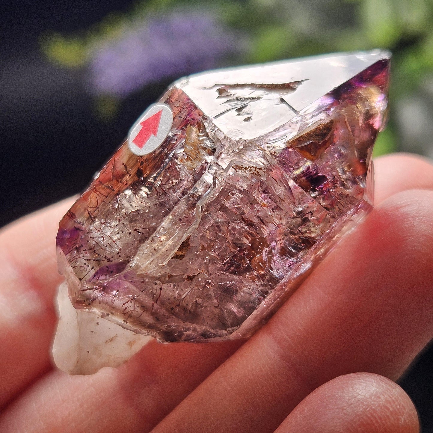 Enhydro Amethyst Scepter 29.47g, Moving Shangaan Quartz Crystal with Water Bubble from Zimbabwe