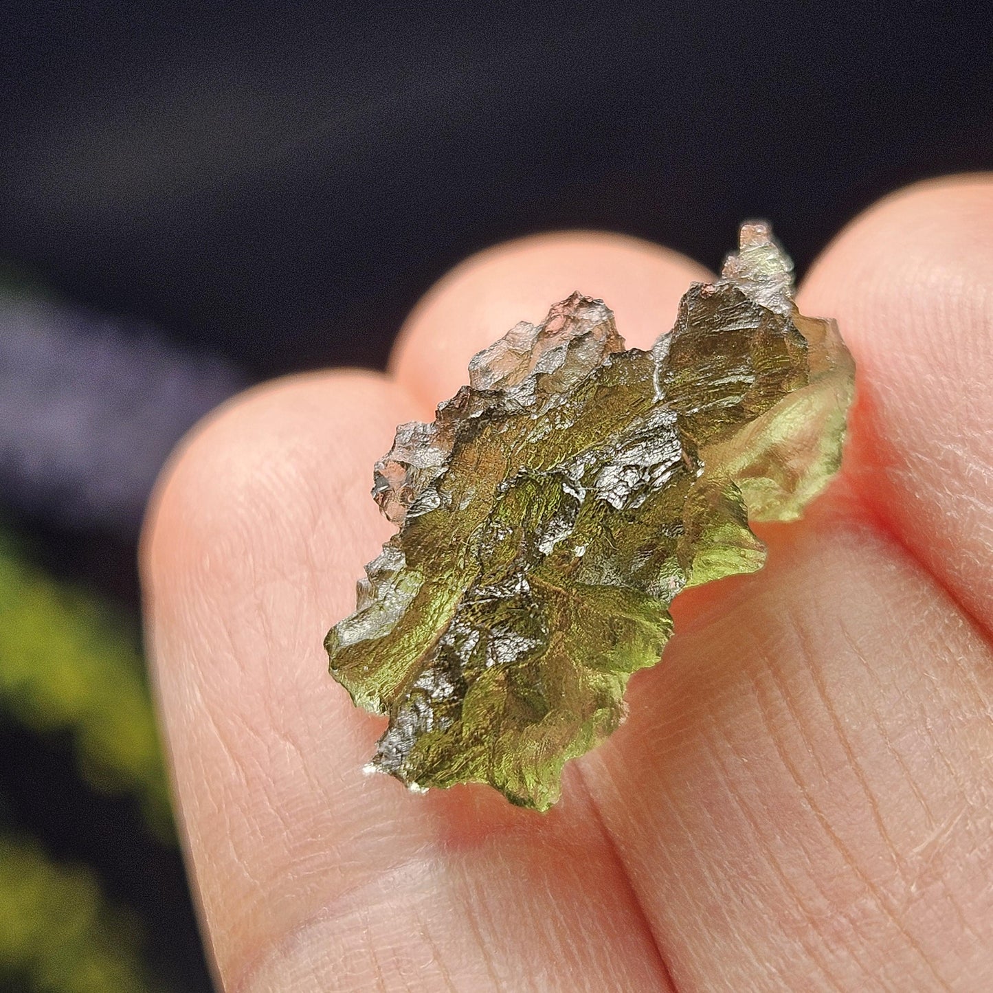Besednice Moldavite Hedgehog Specimen 1.97 gram