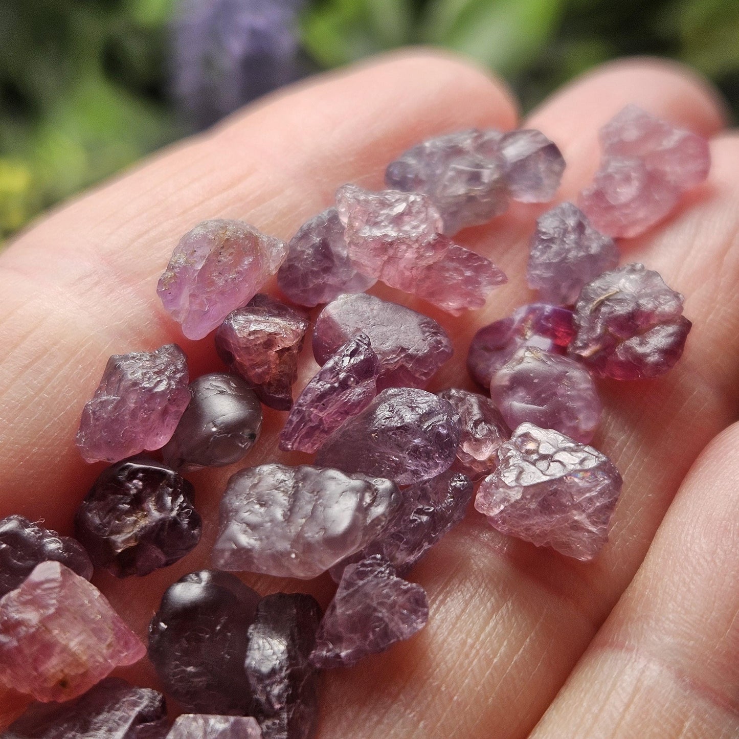 Purple Spinel (Set of 3 crystals), Raw Spinel Crystal, Spinel Lot from Madagascar, Purple Spinel Rough Stone