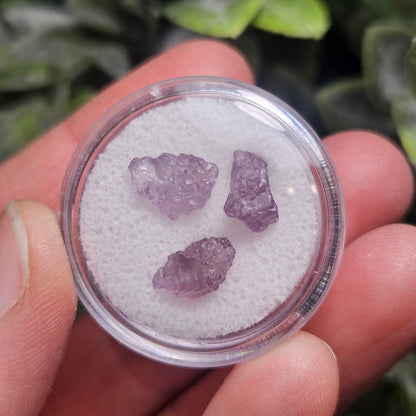 Purple Spinel (Set of 3 crystals), Raw Spinel Crystal, Spinel Lot from Madagascar, Purple Spinel Rough Stone