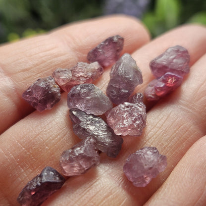 Purple Spinel (Set of 3 crystals), Raw Spinel Crystal, Spinel Lot from Madagascar, Purple Spinel Rough Stone