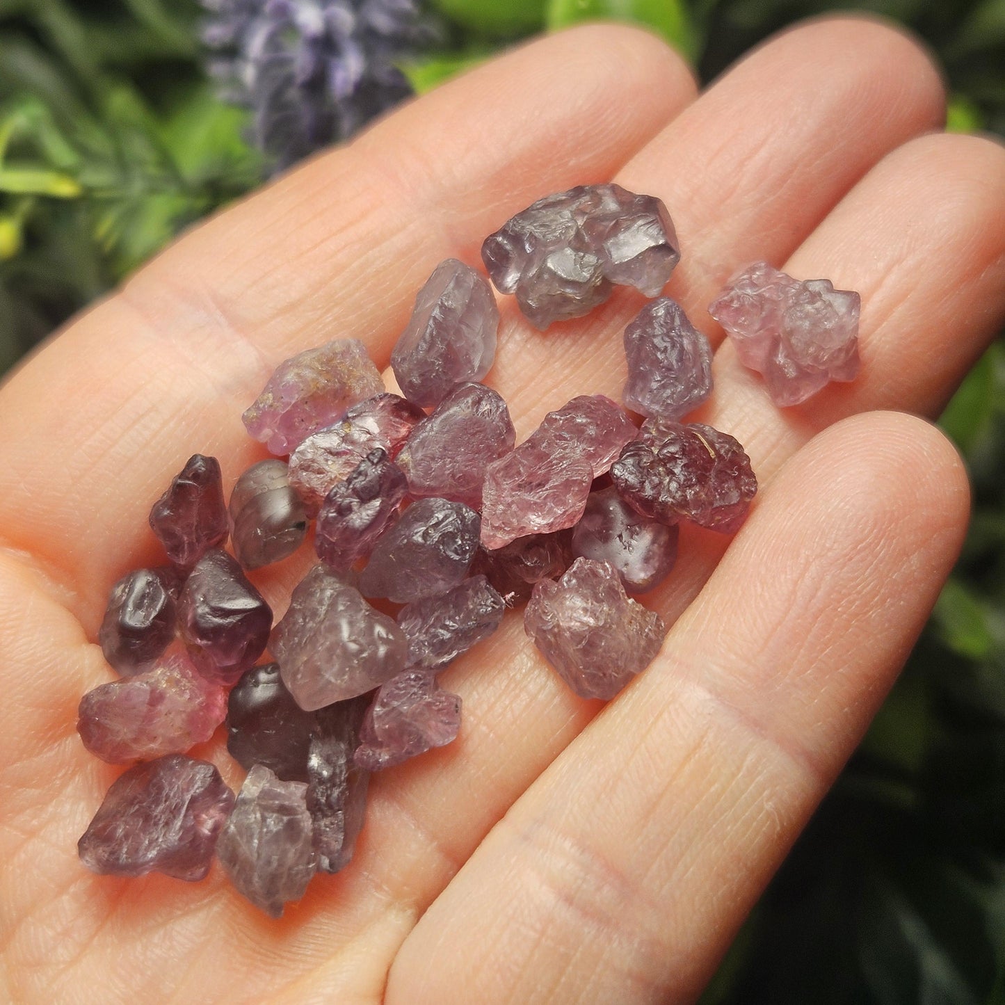 Purple Spinel (Set of 3 crystals), Raw Spinel Crystal, Spinel Lot from Madagascar, Purple Spinel Rough Stone