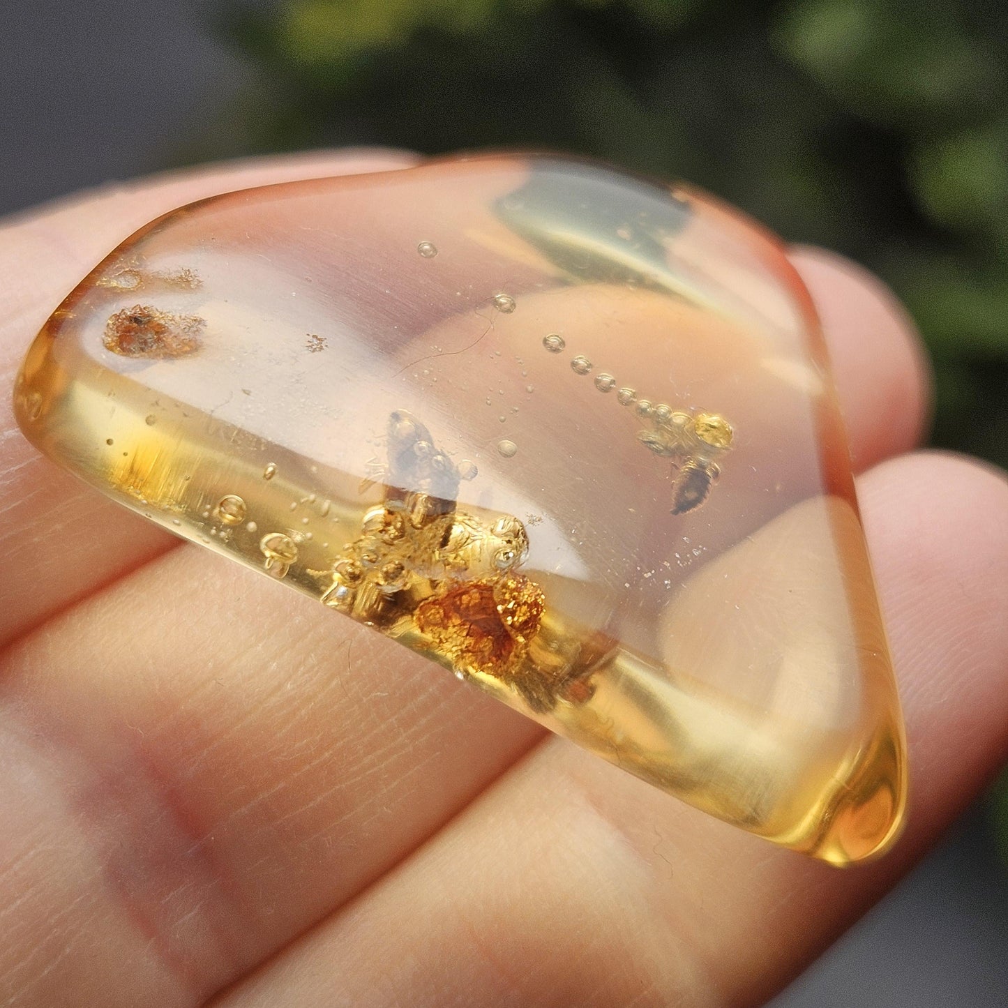 Enhydro Amber with MOVING Bubble & Bug Inclusions, 4.78g