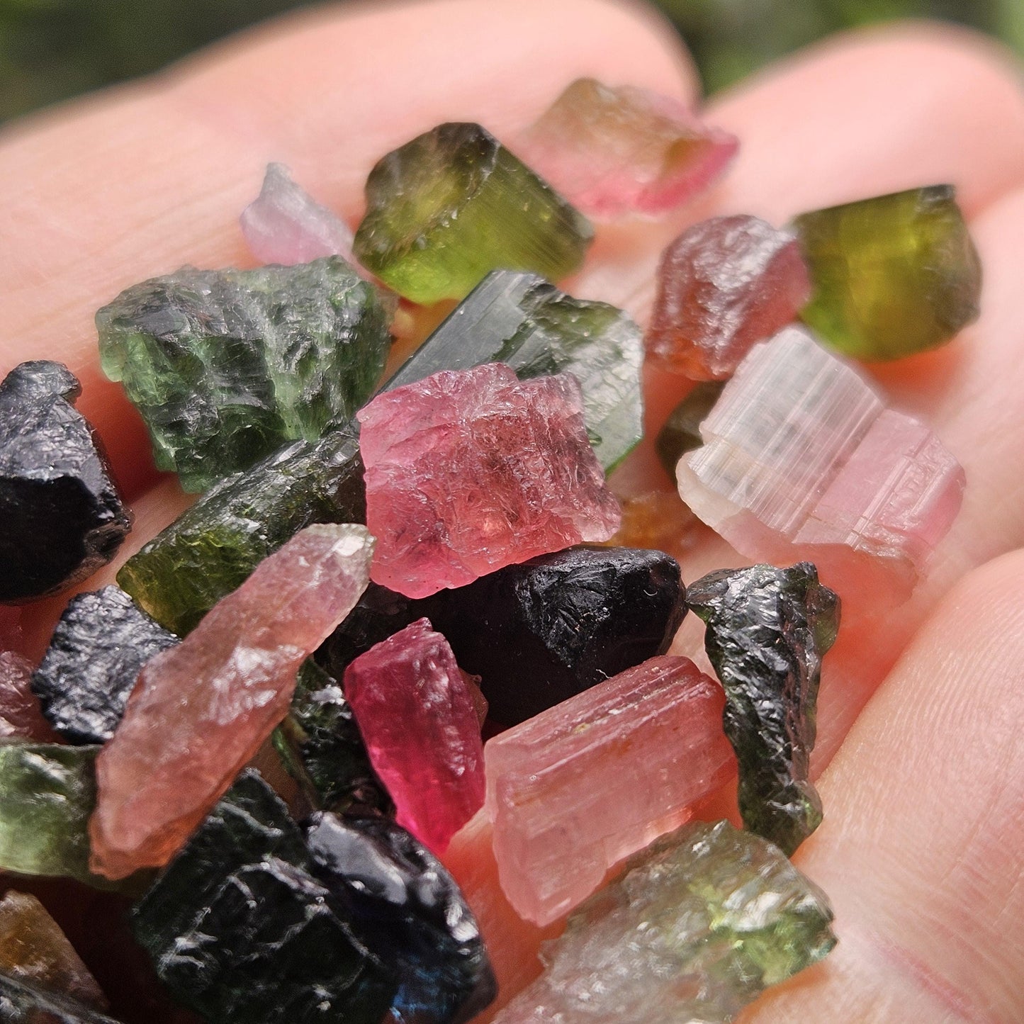 Pink & Green Tourmaline "Candy" Bulk Crystals, Choose Your Size, Brazilian Raw Tourmaline Specimens