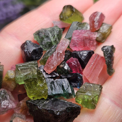 Pink & Green Tourmaline "Candy" Bulk Crystals, Choose Your Size, Brazilian Raw Tourmaline Specimens