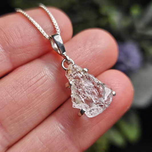 Phenacite Crystal Pendant, Sterling Silver Phenakite Specimen Necklace from Nigeria