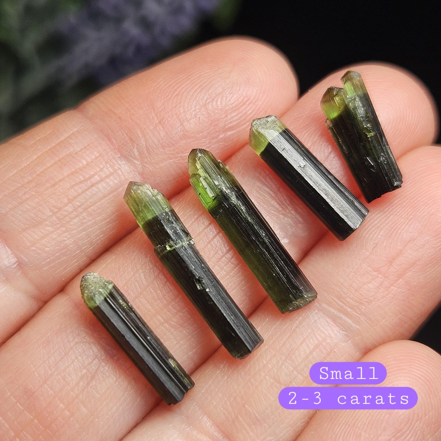 Green Tipped Tourmaline Crystal, Bicolor Green & Black Tourmaline Gemstone Specimen