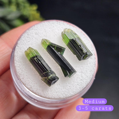 Green Tipped Tourmaline Crystal, Bicolor Green & Black Tourmaline Gemstone Specimen