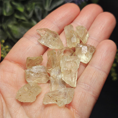Etched Golden Kunzite Crystal Specimen, Natural Yellow Spodumene