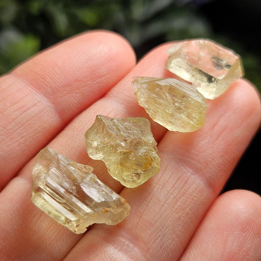 Etched Golden Kunzite Crystal Specimen, Natural Yellow Spodumene