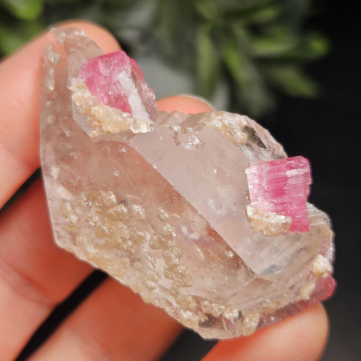 Bubblegum Pink Tourmaline in Quartz from Brazil 25.77g, Raw Brazilian Tourmaline Specimen, Pink Tourmaline Crystal