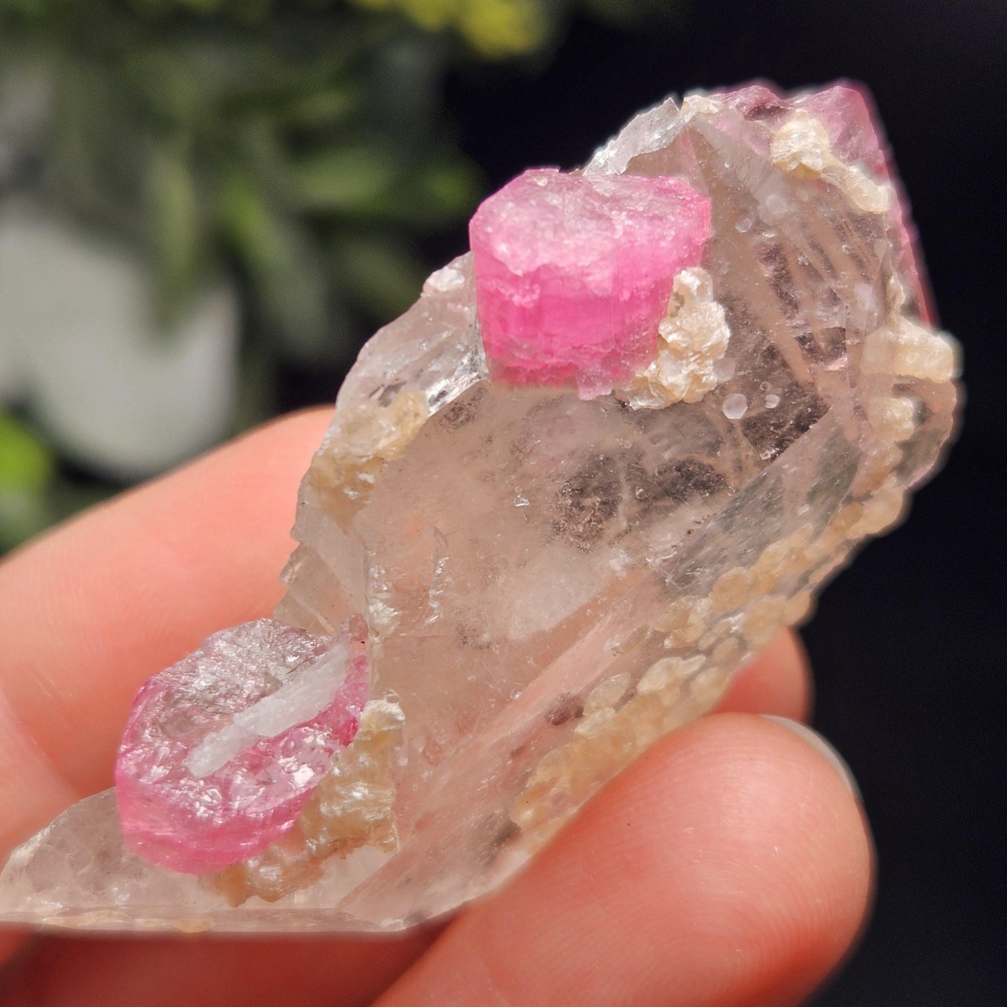 Bubblegum Pink Tourmaline in Quartz from Brazil 25.77g, Raw Brazilian Tourmaline Specimen, Pink Tourmaline Crystal