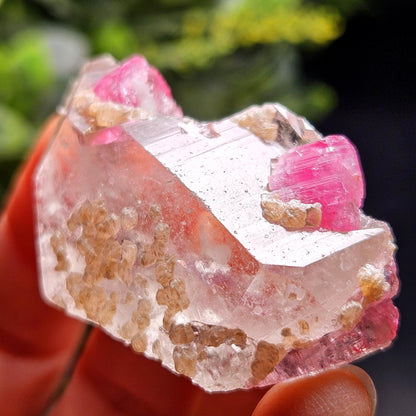 Bubblegum Pink Tourmaline in Quartz from Brazil 25.77g, Raw Brazilian Tourmaline Specimen, Pink Tourmaline Crystal